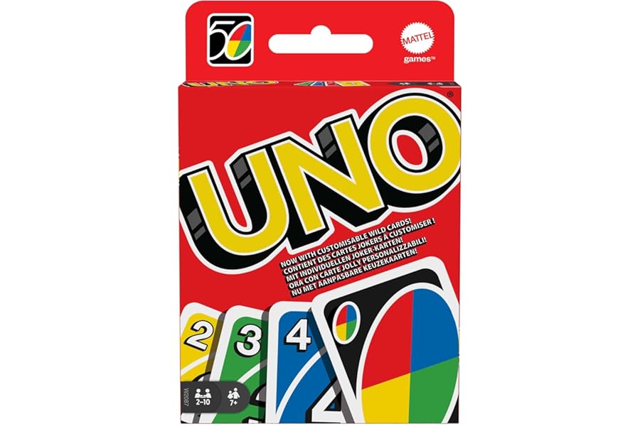Mattel Games - UNO Original - Juego de Cartas Familiar - Clásico - Baraja Multicolor de 112 Cartas - De 2 a 10 Jugadores - pa