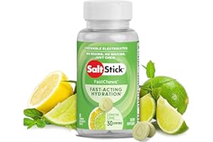 SaltStick Fastchews Lemon 60 Elektrolyt-Kautabletten mit Salz, Mineralstoffen (Natrium, Kalium, Calcium, Magnesium) und Kohlenhydraten, 99 g BOTTLELL03-2060 0