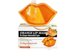 ARCHIDATE Lippenmaske - Lippenmaske Pads - Collagen Feuchtigkeit Lippenpflege Mask - Anti Falten Reduzieren Feine Linien Lippenpeeling Lippen Maske - Lip Masken Beauty (ORANGE)