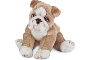 Bearington Collection Tug Bulldog Plush Stuffed Animal Puppy Dog 13 inches