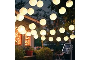 Laliled Solar Outdoor Lichterkette 6 Meter 30 LED Laternen 2 Modi Lampion Außen Warmweiß Wasserdicht Solar Beleuchtung Dekoration für Garten, Hof, Hochzeit, Fest Deko