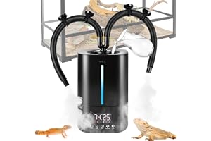 SWTHM Terrarieluftfuktare nebulisator, 5 l reptilluftfuktare dimmaskin med dubbla munstycken 178 cm extern fuktighetssensor 3