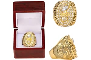 HYKJSHED 2024 Fantasy Football Meisterschaftsring FFL Champions Souvenir Fan Geschenk Vatertag Sammlerstücke Vitrine