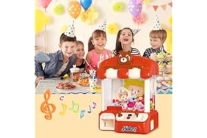 Rarekids Toy Grabber Claw Machine for Kids 16.3*11.3*9.8 inches Mini Vending Machine Arcade Game with Music and Lighting Doll Grabbing Gift for Girls and Boys