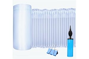 JARLER Large Bubble Cushioning wrap Roll Packing - 400mm x 50M Inflatable Air Column Pillow Wrap Bubble Roll for heavy duty, Shipping Supplies for Online Store, moving Package (Clear, 15.8IN x164FT)