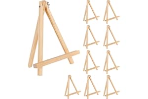 KBNIAN 10 Pcs Mini Chevalet de Table en Bois Naturel Chevalet de Menu Marque Place Porte Nom pour Mariage Reataurant Petit Chevalet de Présentation Decoratif pour Cadre Photo Tableau, 11 * 19 * 1.7cm
