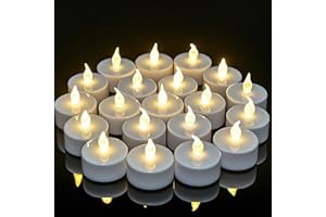 VETOUR LED Tea Lights Candles丨24 Pack Realistic Battery Operated Tea Light丨Long Lasting Flickering Tealights Electric Candles Ideal for Christmas, Holiday, Wedding, Dinner, Home Decor(Warm White)