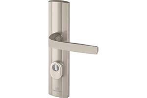 Bricard 9910151 Ensemble de Poignées Blindées sur Plaque Expression Béquille pour Porte d’Entrée (pour Cylindre Européen), Coloris INOX