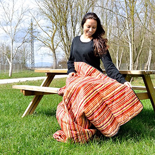 PEARL 3in1-Picknickdecke mit Sitzkissen und Zudecke, waschbar, 150 x 130 cm - 6