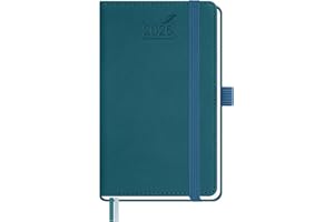 BEZEND Pocket Diary 2026 Small Week to View Full Year 15.5 x 9 cm - A6 Slim Weekly Planner 26 with Inner Pocket, Pen Holder & PU Leather Hardback - Dark Green