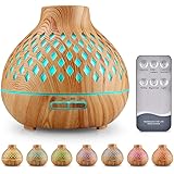 UBEGOOD Diffuseur d'Huiles Essentielles, 400ml Humidificateur Ultrasonique Diffuseur Aromathérapie avec 7 Couleurs…