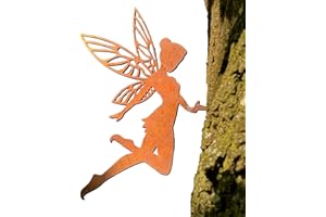 ‎STEELMONKS Steelmonks Cortenmeister - Edelrost Fee für Draußen. Baumstecker für Deinen Garten. Echter Cortenstahl Gartenstecker für Jede Jahreszeit (Fliegende Fee)
