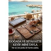 Mini Tavla Seti Kompakt Taşınabilir &Ccedil;antalık Ceviz Renk Eskitme Stil Tavla Hediyelik 2 Adet Tabak Altlığı