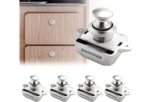 Opaltool 5 Pezzi Serratura a Pulsante, Push Lock Serratura Chiusura a Pulsante, Fit 15-18mm di Spessore RV Barca Van Yacht Porte Camper Caravan Armadio dell'Armadio