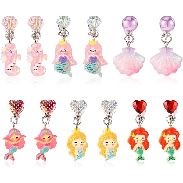 ZoneYan – 10 Paires De Clips Boucles D'oreilles Pour Enfants, Motifs Fun Et Sans Perçage