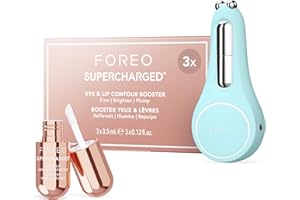 Set FOREO A Wink 'n' a Smile - Appareil anti rides à micro-courant BEAR 2 eyes & lips + Serum FOREO SUPERCHARGED Eye & Lip Contour Booster 3x3,5 ml - Traitement anticernes et appareil repulpant lèvres