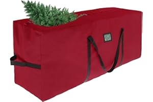 SENSONG Christmas Tree Storage Bag Fits up to 9 ft Artificial Trees, 600D Oxford Cloth Heavy-Duty Xmas Tree Bag, Durable Reinforced Handles & Zipper Large Storage Container for Trees and Decorations Red