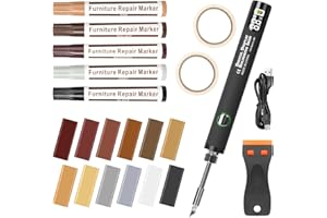 Herenear Kit Reparation Parquet, Réparation pour Stratifié Sol en Bois Vinyle Meubles en Bois Kit de Réparation 12 Bâton Cire Parquet, Cire Dure Réparation des Rayures pour les Fissures Trous
