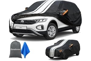 Cowtcver Autoabdeckung Wasserdicht Atmungsaktiv Passend für 2017-2025 VW T-ROC, Vollgarage Autoplane für Sonne Regen Staub Schutz, Auto Abdeckplane Abdeckung.