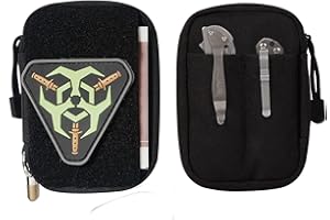 TIKIDESIGN EDC Tasche mit Patch-Bereich,Kleine EDC Organizer Tasche mit DIY Klettfläche,Kleine EDC Beutel Tools Tasche,Nylon Multitool EDC Rucksack-Zusatztasche für kleine Werkzeuge
