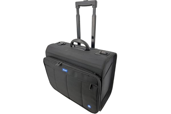 Stop Ocean Plastic 46216 Trolley pilotväska RPET Samar, laptopväska med låsbart trolleysystem, 2 kombinationslås, DIN A4-fickfack, ca 39 x 47 x 24 cm, affärsrulle, antracit, antracit, ca. 39 x 47 x 24