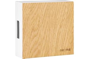Grothe Mechanischer Gong klassischer Zweiklang-Gong Türklingel Max. 80 dB(A) Batteriebetrieb möglich Hochwertiges Echtholzfurnier Eiche GONG Quadro 100 (Klarer & satter Ton durch echten Glockenstahl)