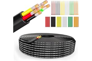 Wirelume 18AWG 6x0,75 mm² Cavo elettrico 6 core Filo di alimentazione in PVC intrecciato 5V/12V/24V Cavo Fili elettrici di rame stagnato a bassa tensione 10FT/3M Guaina tonda Parete sottile