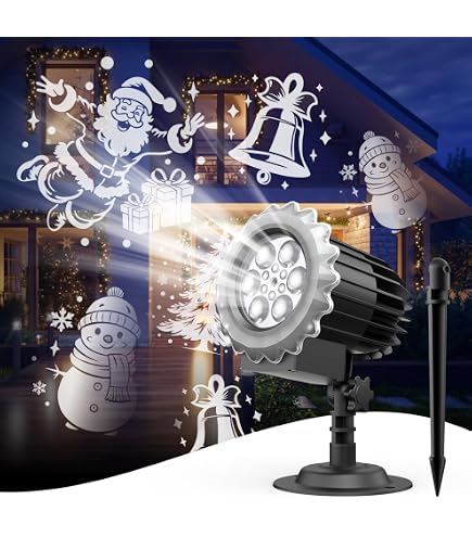 Holiday Projector Lights With 16 Slides - Outdoor LED Landscape Projection With Remote Control