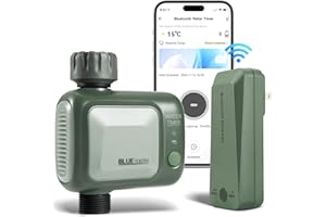 Kazeila Programmateur Arrosage WiFi et Gateway,Minuteur Arrosage Automatique,2 Modes D'arrosage,APP et Contrôle Vocal,pour Jardin, Pelouse