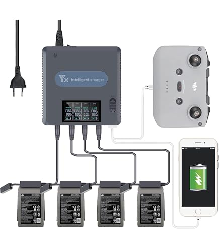Yangers Ladegerät für DJI Mavic 2 Zoom Pro Enterprise, Multi-Batterien Parallel Simultan