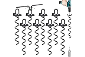KAMFWERT Ground Anchor - Metal Trampoline Anchor Use with Drill, Pack of 8