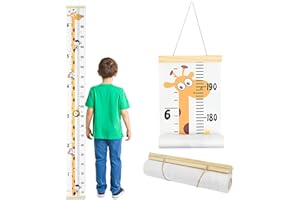 YIBANG Height Charts for Kids, 200 * 20cm Canvas Wall Hanging Kids Growth Chart Nursery Height Measuring Ruler for Boys Child Kids Girls Teen, Nursery Wall Decoration