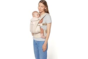 Porte-Bébé Ergobaby Omni Breeze pour nouveau-nés, de la naissance à 20,4 kg, porte-bébé ergonomique 4 positions en Mesh SoftFlex™ pour portage ventral, sur le côté et dans le dos (Natural Beige)