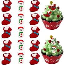 ScrapCooking 4 Weihnachts-Cake Topper – Mütze, Fäustling, Schuh, Geschenk – Deko Für Kuchen & Holzscheite