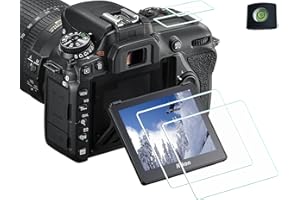 HUIPUXIANG Protector de pantalla para cámara Nikon D7500 con funda para zapata caliente, 0,3 mm de alta definición 9H dureza óptica LCD Premium cubierta protectora de vidrio [2+2 paquete]
