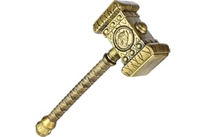 Spinosaurus 52cm Halloween Wikinger Hammer Plastik Spielzeug Hammer LARP Fasching Waffen für Wikinger Kostüm Accessoires (Gold A)