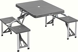 Cao Table Valise Pique-Nique Camping, Bleu (Grise), 85 x 65 x 67 cm