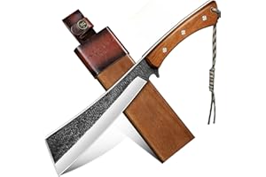 Freelander Machete Outdoor Survival Messer, Feststehende Klinge mit Holzscheide, Full Tang Bushcraft Machete mit Holzgriff für Camping, Wandern, Geschenk für Männer Outdoor