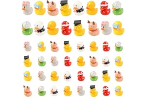 ONBAGLST 32 Stück Mini Kleine Enten - Kleine Enten zum Verstecken, Mini Harz Enten-Miniaturfiguren für Puppenhaus-Landschafts- und Gartendekorationen. (Cute)
