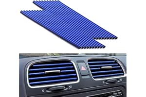 STOOKI 20 StüCk Klimaanlage Luftauslass Verkleidung 20cm Universelles Wasserdichtes Biegbares Auto Tuning Innenraum Geeignet FüR Alle Geraden LüFtungsöFfnungen（Blau）
