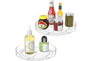 Radikor 2 Pezzi 23cm Portaspezie Girevole, 360° Vassoio Girevole Cucina, Organizer Spezie, Piatto Girevole Frigorifero, Lazy Susan, Organizer da Cucina per Spezie, Frutta, Snack
