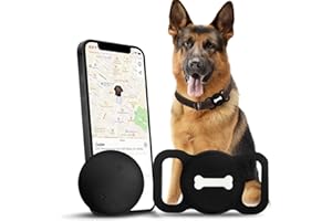 Nasuanata Localisateur pour Chiens, Traqueur de Position pour Animaux de Compagnie avec Coque en Silicone, sans GPS Dispositif Tracker de Chien Fonctionne avec Find My (iOS Uniquement) (Noir)