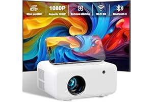Mini Proyector Portátil 2025 Actualizado, Visulapex V3 Pro Proyector de 12000 Lúmenes con Soporte FHD 1080P, Zoom del 50% y Enfoque Eléctrico, Proyector 5G WiFi Bluetooth para iOS/Android/TV Stick/