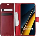 Microsonic Xiaomi Poco X6 Pro 5G Kılıf Delux Leather Wallet Kırmızı [Poco X6 Pro 5G ile Uyumlu Kılıf - Kırmızı]