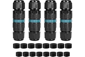 ACOMTUO Kabelverbinder Wasserdicht IP68 für Ø5-12 mm Kabeldurchmesser,3 Polig Verbindungsmuffe Erdkabel Abzweigdose,Praktisch,Verbindungsbox Abzweigdose Für Garten,Außenbereich,Boden,Dach（4 Stück）