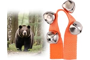 Lyreh Cloche Ours, Cloche Anti Ours Forte Portable pour Randonneurs Accessoire Sécurité avec Sangle de Fixation Tactile pour Chiens Vélo Pêche Camping Escalade(Orange)