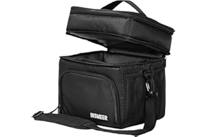 INSMEER NSMEER 16L Bolsa Termica Porta Alimentos, Bolsa Comida Trabajo de 2 Capas para Hombres, Mujeres, Trabajo y Niños, Bolsa de Almuerzo Prueba de fugas para picnic playa cámping Viaje (Negro)