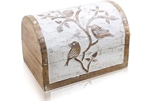 THE GREAT INDIAN BAZAAR Joyero de madera hecho a mano para regalo de cumpleaños, con tallado hecho a mano, organizador de joyas, caja de recuerdos, caja de recuerdos, caja de recuerdos, caja de memoria, caja de 9 x 6