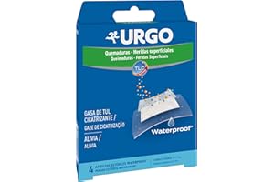 Urgo - Quemaduras y heridas superficiales Waterproof - Apósitos estériles Impermeables - Formato grande 4 apósitos de 10 x 7 cm