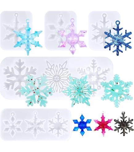 Gießformen Weihnachten 2 Stück Epoxidharz Silikonform Anhänger Form Mit Loch Für Weihnachtsbaumschmuck DIY Schmuck Taschenanhänger Schlüsselanhänger Gießformen Silikon Weihnachten